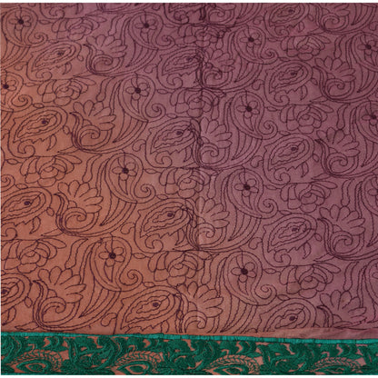 Sanskriti Vintage Dupatta Long Stole Art Silk Purple Wrap Veil Embroidered Shawl Scarves