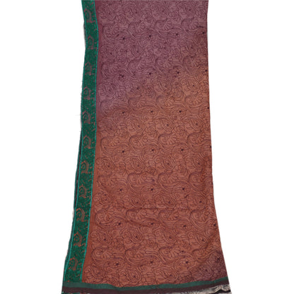 Sanskriti Vintage Dupatta Long Stole Art Silk Purple Wrap Veil Embroidered Shawl Scarves