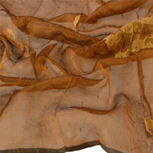 Load image into Gallery viewer, Sanskriti Vintage Dupatta Long Stole Organza Brown Shawl Hand Beaded Scarves
