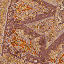 Load image into Gallery viewer, Sanskriti Vintage Dupatta Long Stole Art Silk Purple Hijab Hand Beaded Shawl

