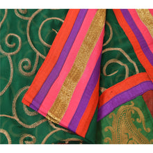Load image into Gallery viewer, Sanskriti Vintage Dupatta Long Stole Art Silk Green Shawl Embroidered Scarves
