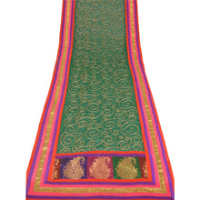 Load image into Gallery viewer, Sanskriti Vintage Dupatta Long Stole Art Silk Green Shawl Embroidered Scarves
