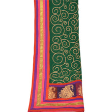 Load image into Gallery viewer, Sanskriti Vintage Dupatta Long Stole Art Silk Green Shawl Embroidered Scarves
