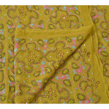 Load image into Gallery viewer, Vintage Dupatta Long Stole Georgette Green Hijab Hand Beaded Wrap Scarves
