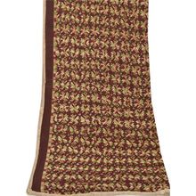 Load image into Gallery viewer, Vintage Dupatta Long Stole OOAK Brown Embroidered Shawl Bagh Phulkari Hijab
