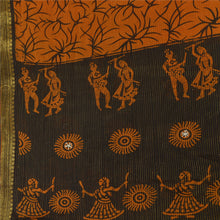 Load image into Gallery viewer, Sanskriti Vintage Dupatta Long Stole Cotton Orange Shawl Printed Wrap Scarves
