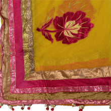 Load image into Gallery viewer, Sanskriti Vintage Dupatta Long Stole Net Mesh Yellow Veil Embroidered Scarves
