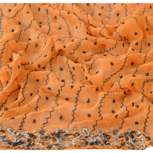 Load image into Gallery viewer, Sanskriti Vintage Dupatta Long Stole Georgette Orange Shawl Hand Beaded Scarves
