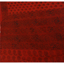 Load image into Gallery viewer, Vintage Dupatta Long Stole Cotton Veil Orange Hijab Block Printed Wrap Shawl
