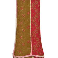 Load image into Gallery viewer, Sanskriti Vintage Dupatta Long Stole Cotton Green Shawl Hand Beaded Scarves
