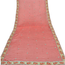 Load image into Gallery viewer, Sanskriti Vintage Dupatta Long Stole Georgette Dark Red Shawl Hand Beaded Veil
