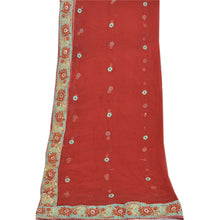 Load image into Gallery viewer, Sanskriti Vintage Dupatta Long Stole Georgette Dark Red Shawl Hand Beaded Veil
