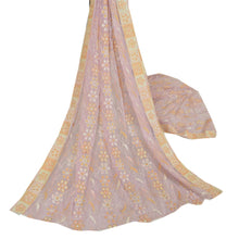 Load image into Gallery viewer, Vintage Dupatta Long Stole Georgette Pink Hijab Embroidered Wrap Scarves
