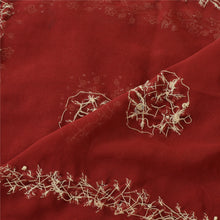 Load image into Gallery viewer, Sanskriti Vintage Dupatta Long Stole Georgette Dark Red Veil Hand Beaded Scarves
