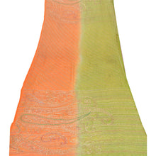 Load image into Gallery viewer, Sanskriti Vintage Dupatta Long Stole Art Silk Orange Scarves Hand Beaded Veil
