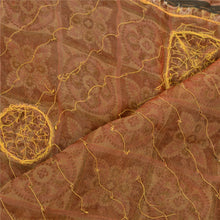 Load image into Gallery viewer, Sanskriti Vintage Dupatta Long Stole Organza Brown Hand Beaded Wrap Shawl
