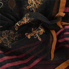 Load image into Gallery viewer, Sanskriti Vintage Dupatta Long Stole Net Mesh Black Shawl Embroidered Veil
