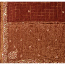 Load image into Gallery viewer, Sanskriti Vintage Dupatta Long Stole Georgette Brown Hand Beaded Woven Wrap Veil
