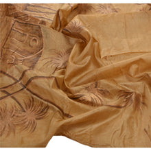 Load image into Gallery viewer, Vintage Dupatta Long Stole 100% Pure Silk Brown Hijab Hand Painted Wrap Scarves
