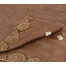 Load image into Gallery viewer, Sanskriti Vintage Dupatta Long Stole 100% Pure Silk Brown Hand Beaded Scarves
