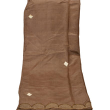 Load image into Gallery viewer, Sanskriti Vintage Dupatta Long Stole 100% Pure Silk Brown Hand Beaded Scarves
