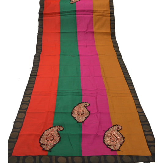 Sanskriti Vintage Dupatta Long Stole Cotton Multi Color Shawl Embroidered Scarves