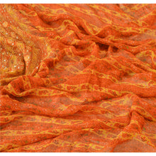 Load image into Gallery viewer, Vintage Dupatta Long Stole Georgette Orange Shawl Hand Embroidered Kantha Hijab
