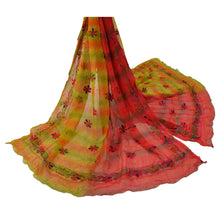 Load image into Gallery viewer, Vintage Dupatta Long Stole OOAK Pink Hijab Hand Embroidered Phulkari Wrap Shawl
