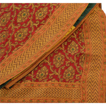 Load image into Gallery viewer, Sanskriti Vintage Dupatta Long Stole Georgette Dark Red Scarves Woven Wrap Veil
