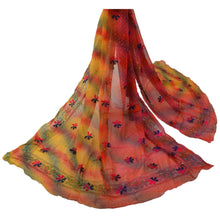 Load image into Gallery viewer, Vintage Dupatta Long Stole OOAK Red Hijab Hand Embroidered Phulkari Wrap Shawl
