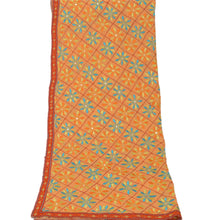 Load image into Gallery viewer, Sanskriti Vintage Dupatta Long Stole Georgette Peach Shawl Embroidered Scarves

