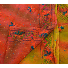 Load image into Gallery viewer, Vintage Dupatta Long Stole OOAK Green Hijab Hand Embroidered Phulkari Wrap Shawl
