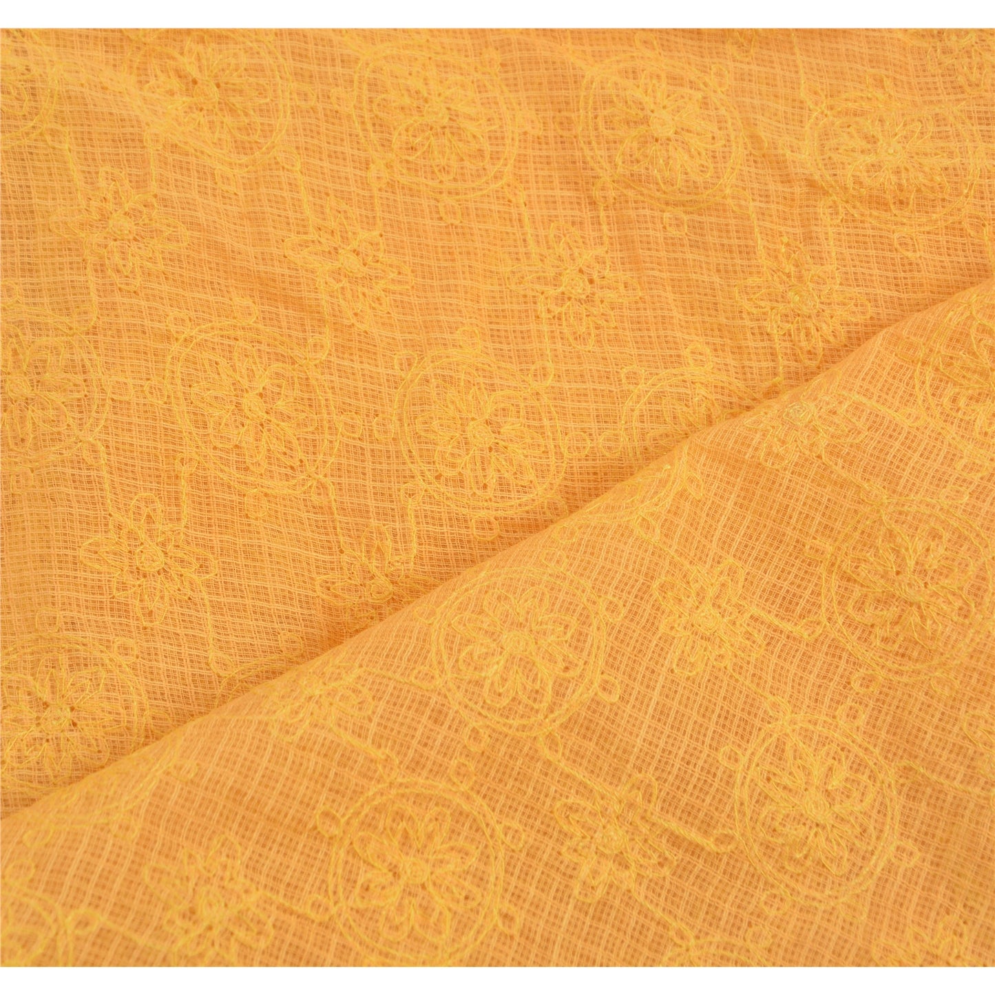 Sanskriti Vintage Dupatta Long Stole Cotton Peach Veil Embroidered Kota Wrap Shawl