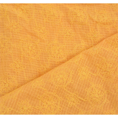 Sanskriti Vintage Dupatta Long Stole Cotton Peach Veil Embroidered Kota Wrap Shawl