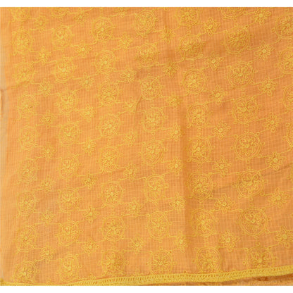 Sanskriti Vintage Dupatta Long Stole Cotton Peach Veil Embroidered Kota Wrap Shawl