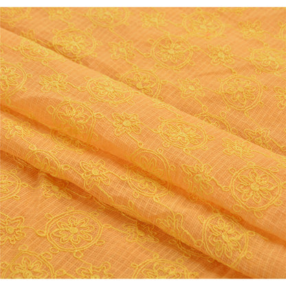 Sanskriti Vintage Dupatta Long Stole Cotton Peach Veil Embroidered Kota Wrap Shawl