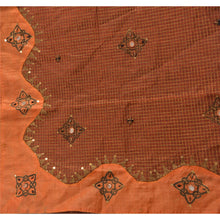 Load image into Gallery viewer, Sanskriti Vintage Dupatta Long Stole Cotton Brown Veil Hand Beaded Woven Scarves
