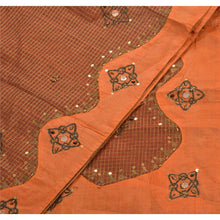 Load image into Gallery viewer, Sanskriti Vintage Dupatta Long Stole Cotton Brown Veil Hand Beaded Woven Scarves
