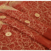 Load image into Gallery viewer, Dupatta Long Stole Chiffon Silk Rusty Orange Hand Beaded Veil

