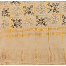 Load image into Gallery viewer, Vintage Dupatta Long Stole Cotton Cream Hijab Block Printed Woven Wrap Shawl
