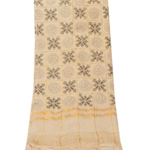 Load image into Gallery viewer, Vintage Dupatta Long Stole Cotton Cream Hijab Block Printed Woven Wrap Shawl
