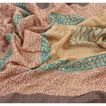 Load image into Gallery viewer, Vintage Dupatta Long Stole Pure Woolen Cream Hijab Printed Wrap Soft Scarves
