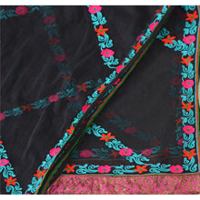 Load image into Gallery viewer, Dupatta Long Stole Net Mesh Black Hand Embroidered Ari Work
