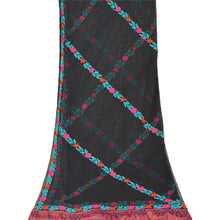 Load image into Gallery viewer, Dupatta Long Stole Net Mesh Black Hand Embroidered Ari Work
