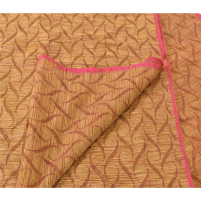 Sanskriti Vintage Dupatta Long Stole Cotton Shawl Brown Hijab Woven Wrap Scarves