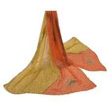 Load image into Gallery viewer, Dupatta Long Stole Georgette Peach Hand Beaded Wrap Scarves
