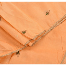 Load image into Gallery viewer, Vintage Dupatta Long Stole 100% Pure Silk Peach Hand Embroidered Wrap Scarves
