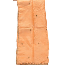 Load image into Gallery viewer, Vintage Dupatta Long Stole 100% Pure Silk Peach Hand Embroidered Wrap Scarves
