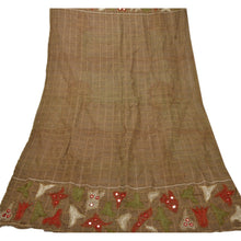 Load image into Gallery viewer, Vintage Dupatta Long Stole Cotton Brown Hijab Hand Beaded Woven Scarves
