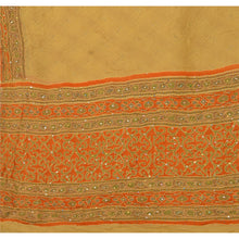 Load image into Gallery viewer, Vintage Dupatta Long Stole Georgette Cream Shawl Hand Embroidered Kantha Scarves

